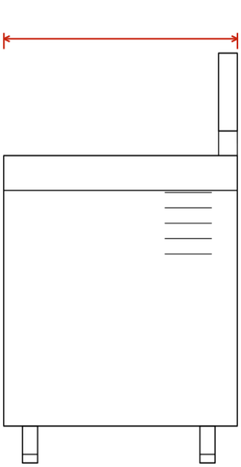 HGF-181C: lateral, cotas en milímetros