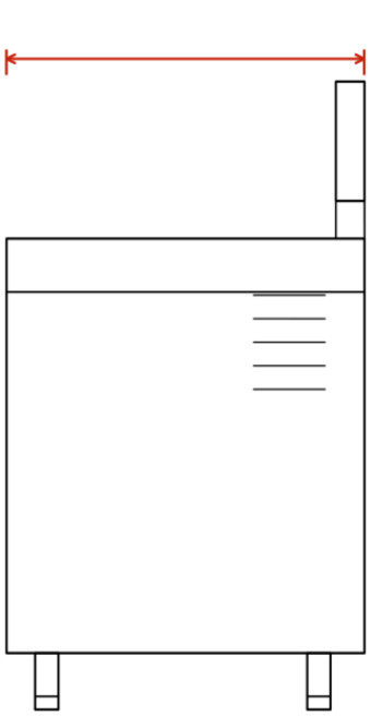 HGF-182C: lateral, cotas en milímetros