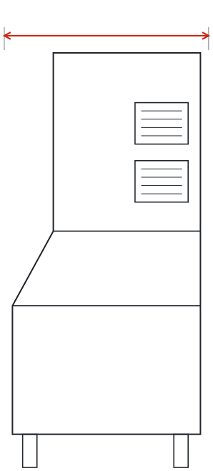 SK-700P: lateral, cotas en milímetros