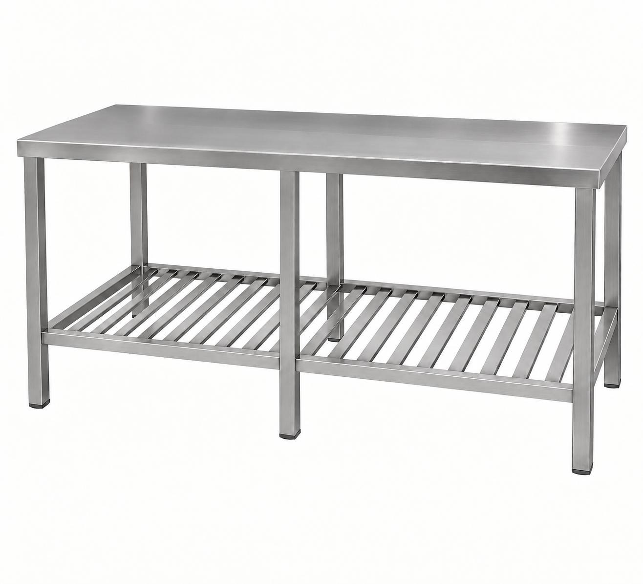 QH-2SWT2208-640 · Mesa de Trabajo con Rejilla Inferior y 6 Patas